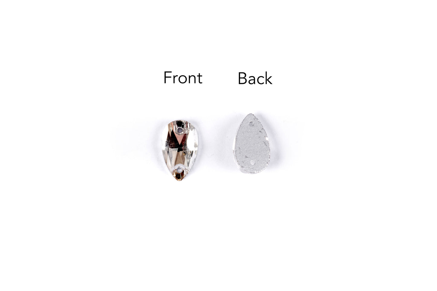 Mohan Shoppe Silver Leaf/Drop Glass Stone Package of 100 Pieces
