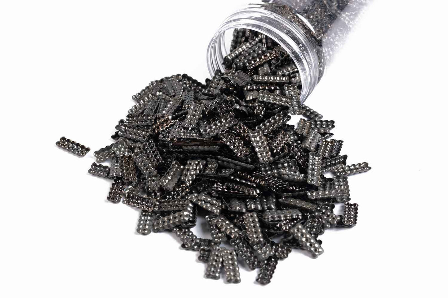 Mohan Shoppe Metallic Grey Color Design Metal Sequins for Craft, Embroidery and Jewelry Making Pack of 50gm