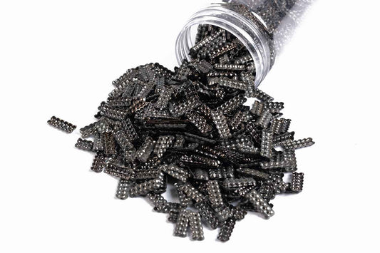 Mohan Shoppe Metallic Grey Color Design Metal Sequins for Craft, Embroidery and Jewelry Making Pack of 50gm