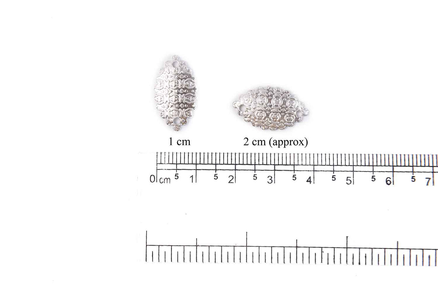 Mohan Shoppe Silver Color Eye Shape Metal Sequins for Craft, Embroidery and Jewelry Making Pack of 50gm