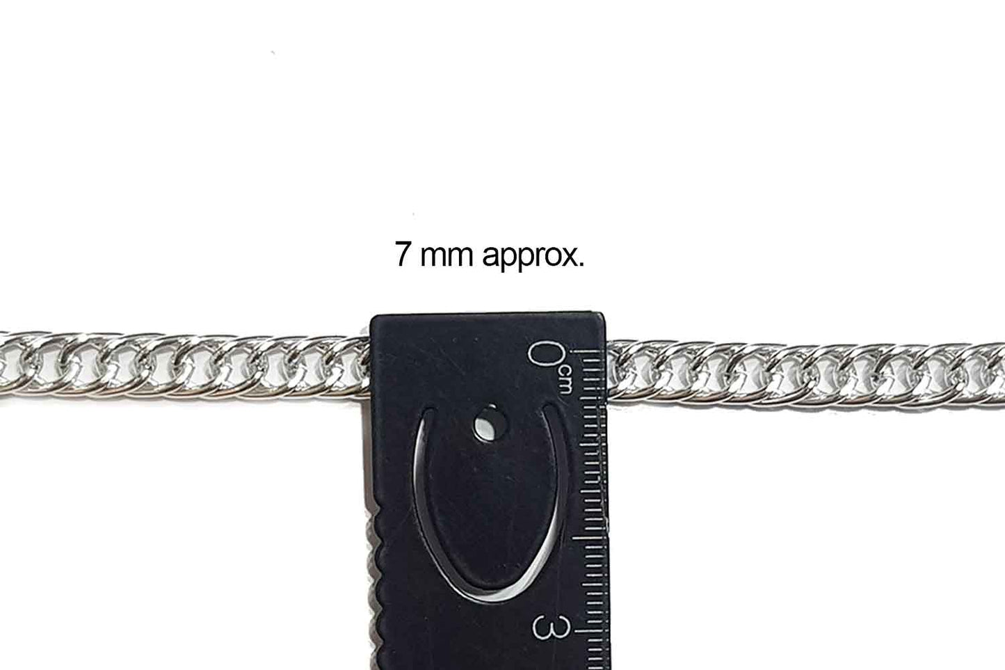 Mohan Shoppe Aluminum Metal Chain for Jewelry Making, Gowns Handbags, Jackets, Bracelets etc. Package of 1 meter