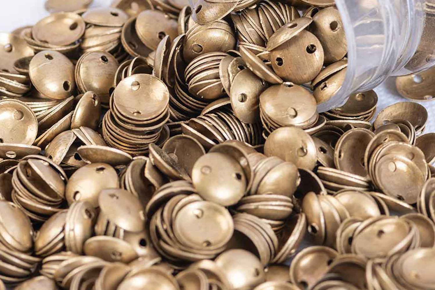 Mohan Shoppe Dull Golden Color Round Shape Metal Sequins for Craft, Embroidery and Jewelry Making 50gm