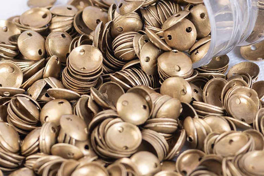 Mohan Shoppe Dull Golden Color Round Shape Metal Sequins for Craft, Embroidery and Jewelry Making 50gm