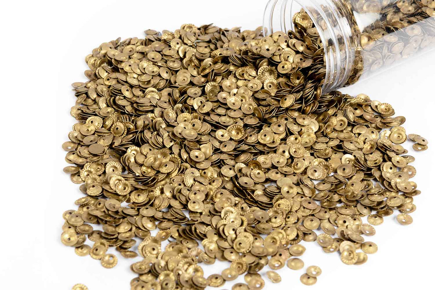 Mohan Shoppe Golden Color Round Shape Metal Sequins for Craft, Embroidery and Jewelry Making Pack of 50gm