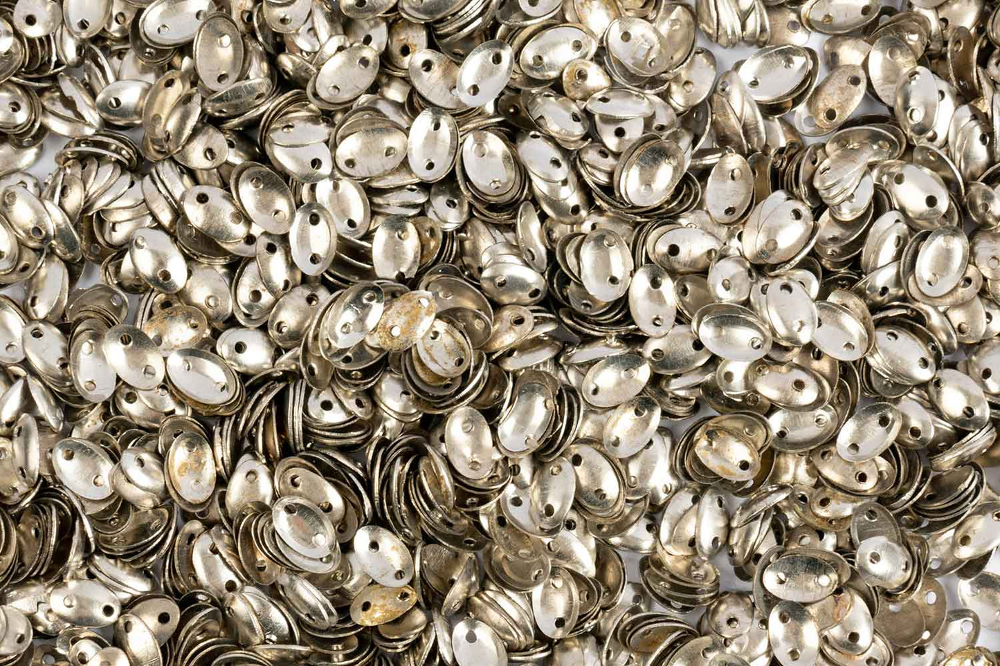 Mohan Shoppe Silver Color Oval Shape Metal Sequins for Craft, Embroidery and Jewelry Making Pack of 50gm