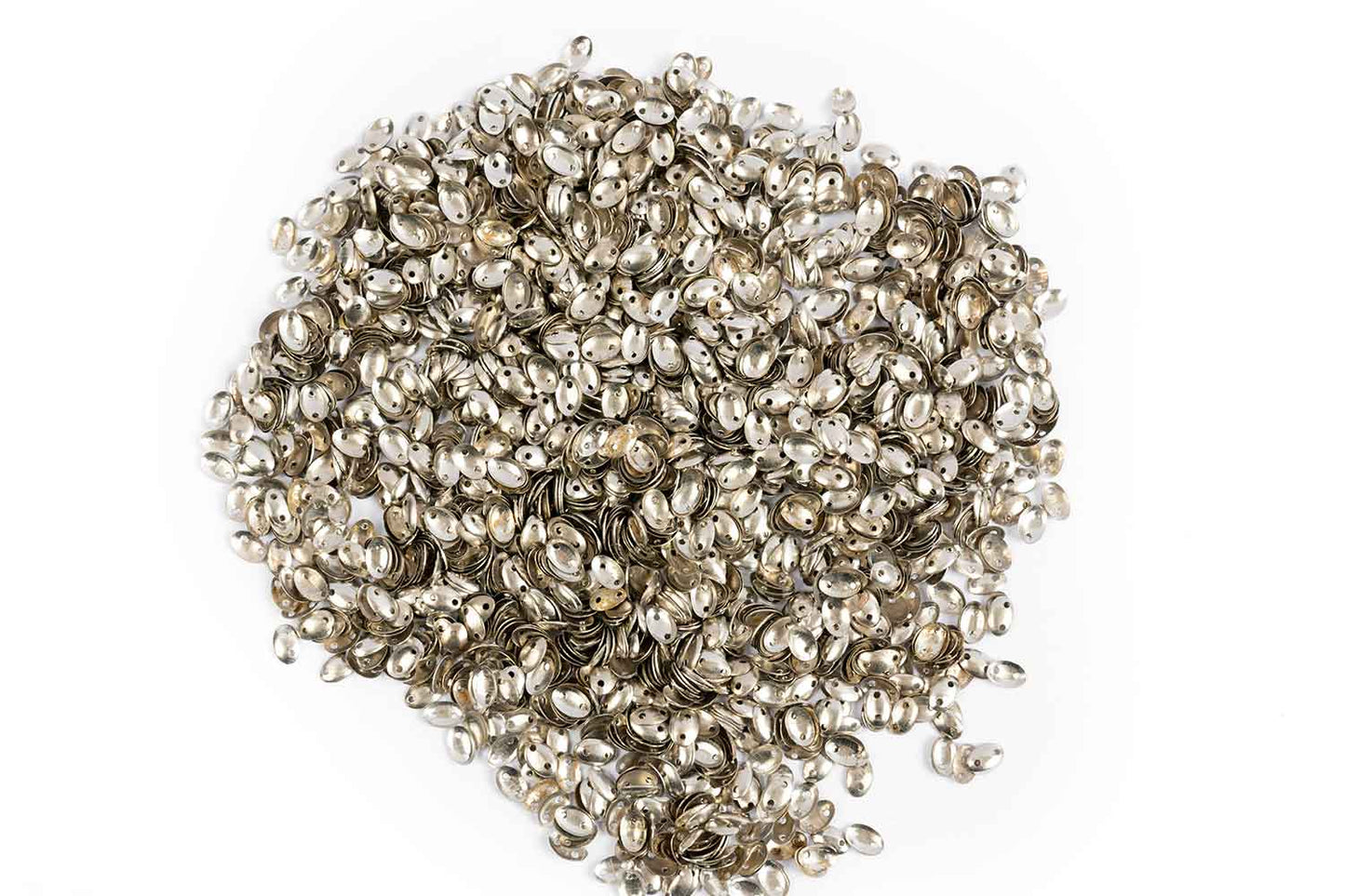 Mohan Shoppe Silver Color Oval Shape Metal Sequins for Craft, Embroidery and Jewelry Making Pack of 50gm