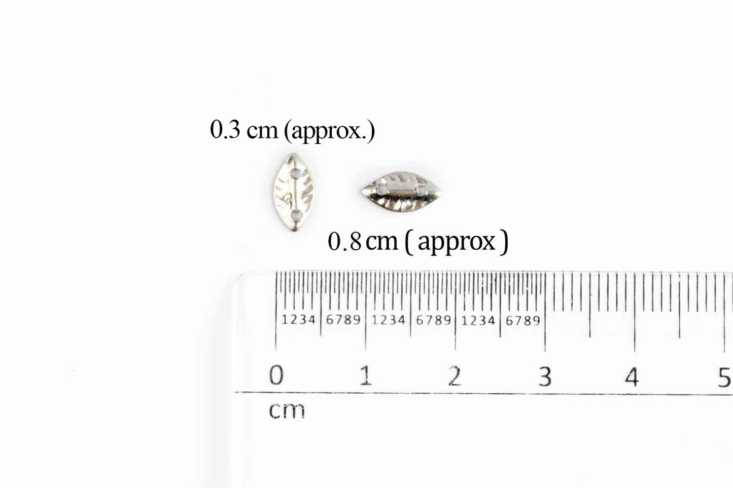Mohan Shoppe Silver Color Leaf Shape Metal Sequins for Craft, Embroidery and Jewelry Making Pack of 50gm