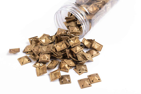 Mohan Shoppe Dull Golden Color Square Shape Metal Sequins for Craft, Embroidery and Jewelry Making 50gm