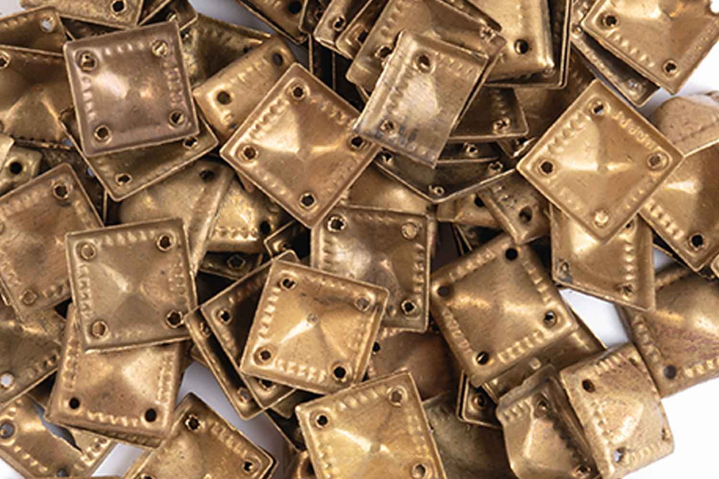 Mohan Shoppe Dull Golden Color Square Shape Metal Sequins for Craft, Embroidery and Jewelry Making 50gm