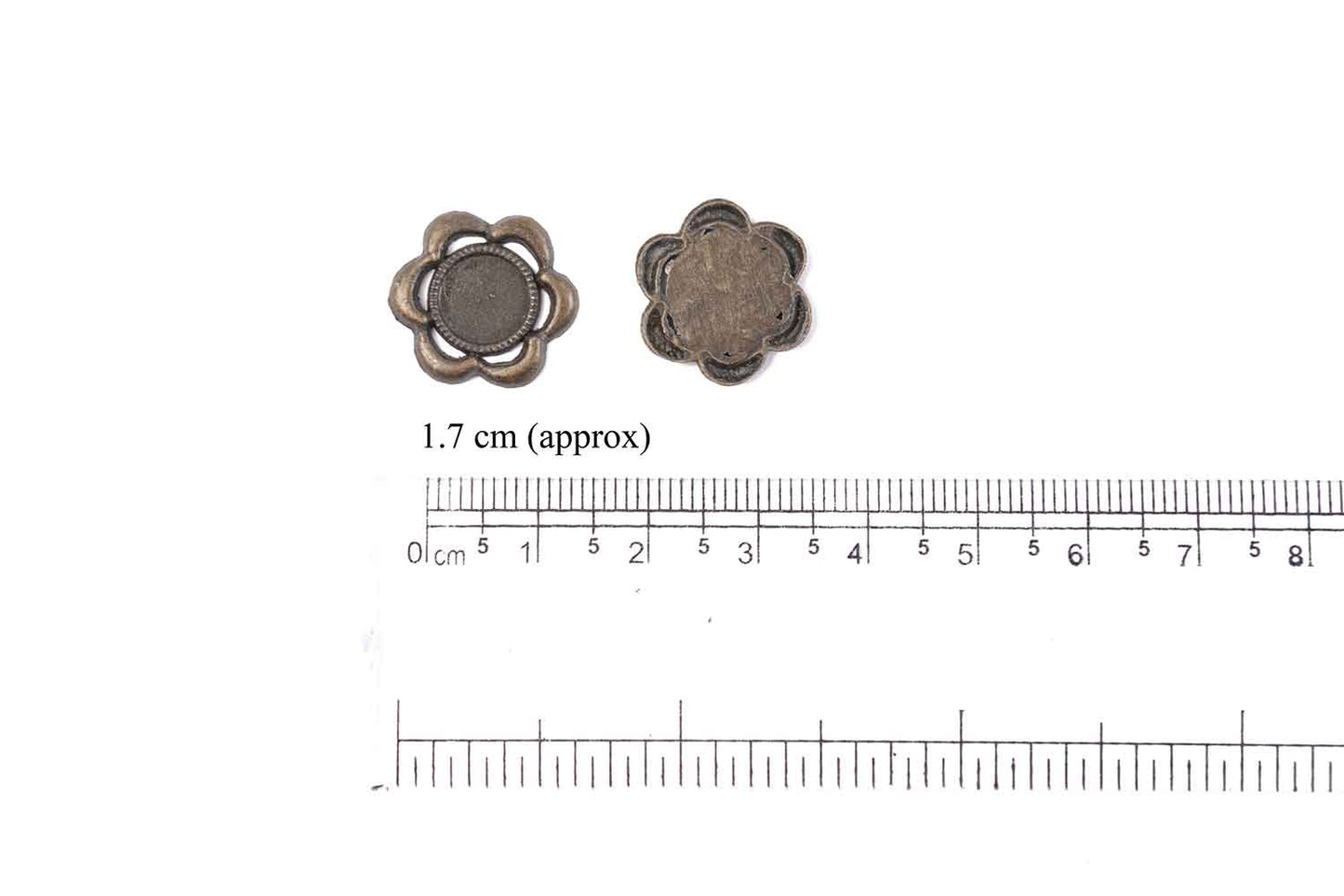 Mohan Shoppe Antique Color Flower Shape Design Metal Sequins for Craft, Embroidery and Jewelry Making Pack of 20 Pieces