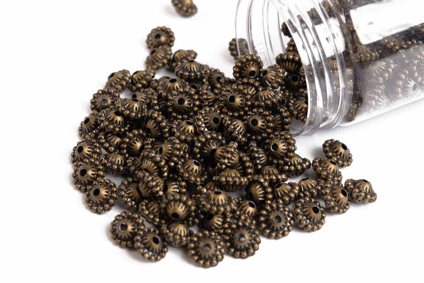 Antique Color Flower Shape Plastic Beads Package of 50 Grams
