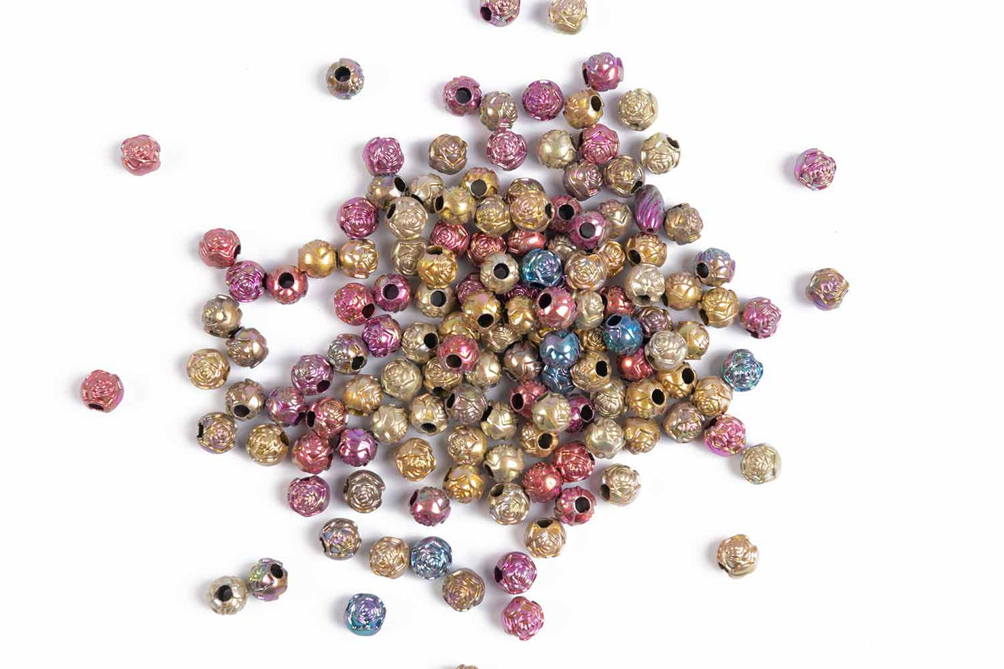 Multi Color Round Shape Plastic Beads Package of 50 Grams