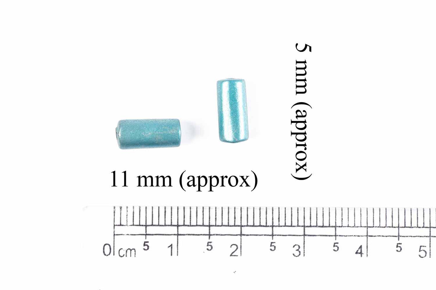Multi Color Cylindrical Shape Plastic Beads Package of 50 Grams