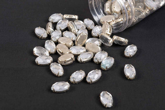 Mohan Shoppe Plastic Stones for Embroidery Work Ladies Suits, Dresses, Blouses, Gowns, Beading, Art and Craft and Decoration, Package of 20 Pieces