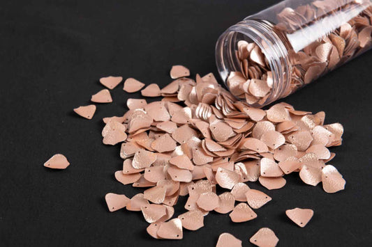 Mohan Shoppe Peach Leaf Shape Plastic Sequins for Suits, Dresses, Sarees, Craft Material, Decoration etc. (Package of 50 Grams)