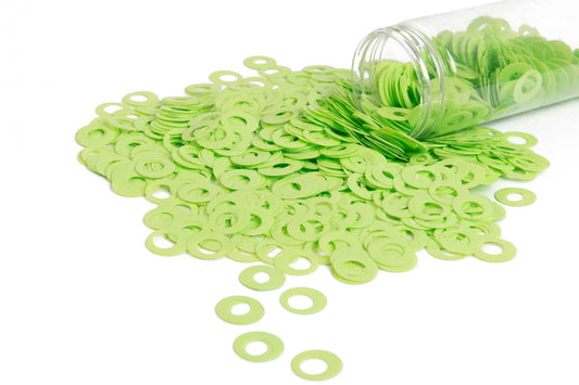 Mohan Shoppe Light Green Round Shape Plastic Sequins for Suits, Dresses, Sarees, Craft Material, Decoration etc. (Package of 50 Grams)