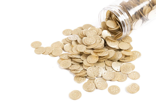 Mohan Shoppe Round Shape Plastic Sequins for Suits, Dresses, Sarees, Craft Material, Decoration etc. (Package of 50 Grams)
