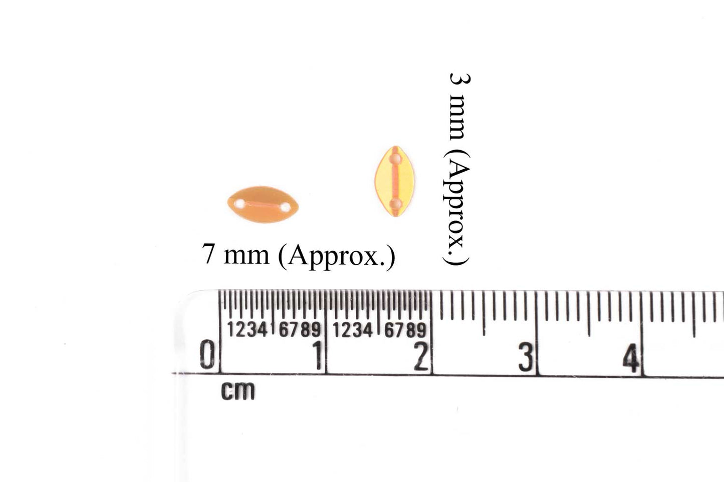 Mohan Shoppe Orange Color Eye Shape Plastic Sequins/Sitara/Sippi for Suits, Dresses, Sarees, Craft Material, Decoration etc. (Package of 50 Grams)