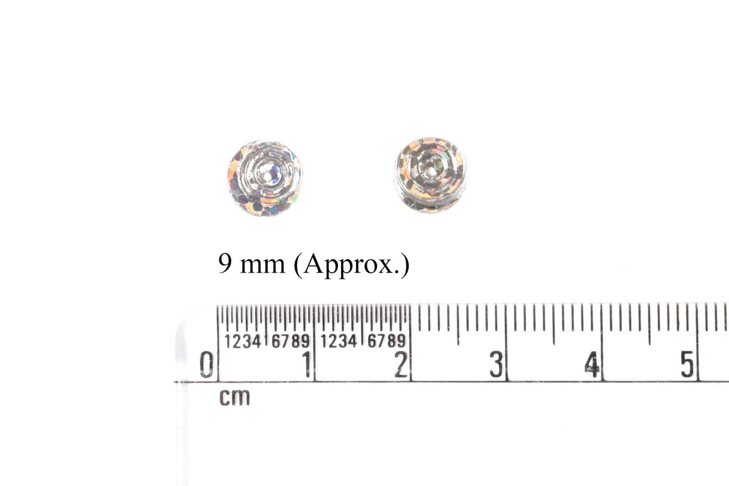 Mohan Shoppe Silver Color Round Shape Plastic Sequins for Suits, Dresses, Sarees, Craft Material, Decoration etc. (Package of 50 Grams)