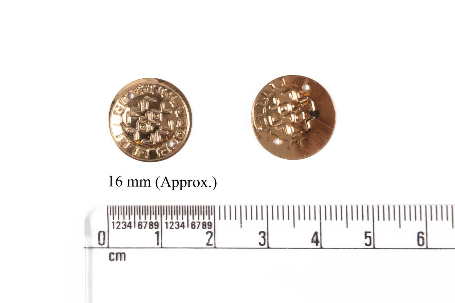 Mohan Shoppe Gold Round Shape Plastic Sequins for Suits, Dresses, Sarees, Craft Material, Decoration etc. (Package of 50 Grams)