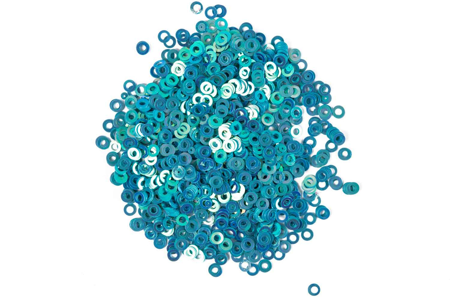 Mohan Shoppe Ferozi Blue Round Shape Plastic Sequins for Suits, Dresses, Sarees, Craft Material, Decoration etc. (Package of 50 Grams)