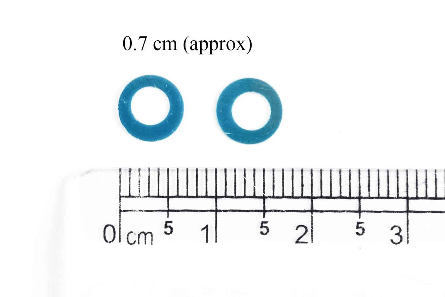 Mohan Shoppe Ferozi Blue Round Shape Plastic Sequins for Suits, Dresses, Sarees, Craft Material, Decoration etc. (Package of 50 Grams)