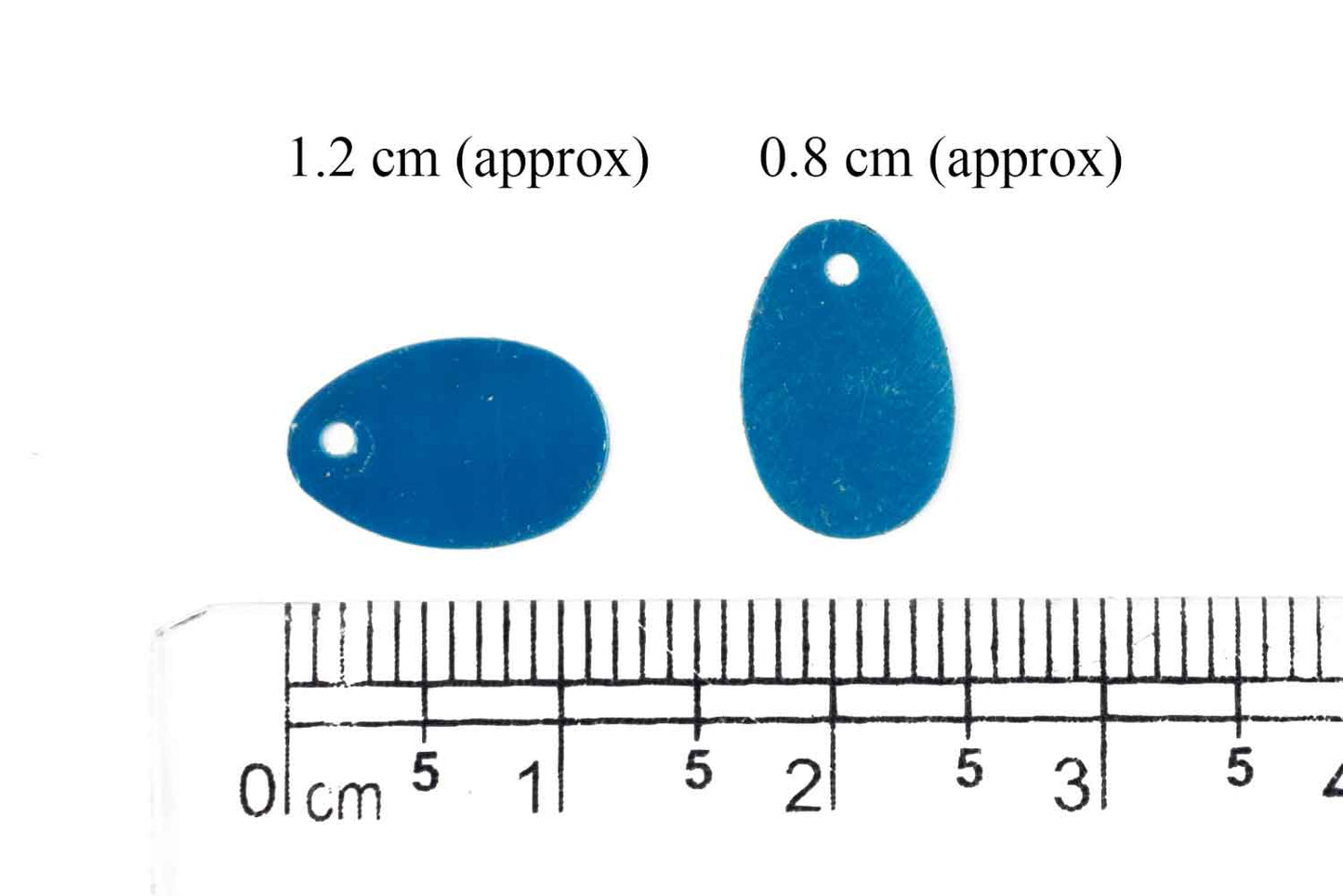 Mohan Shoppe Ferozi Blue Oval Shape Plastic Sequins for Suits, Dresses, Sarees, Craft Material, Decoration etc. (Package of 50 Grams)
