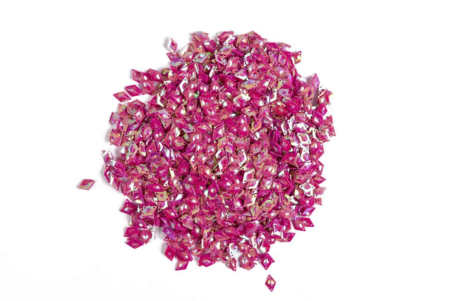 Mohan Shoppe Mauve Rainbow Rhombus Shape Plastic Sequins for Suits, Dresses, Sarees, Craft Material, Decoration etc. (Package of 50 Grams)