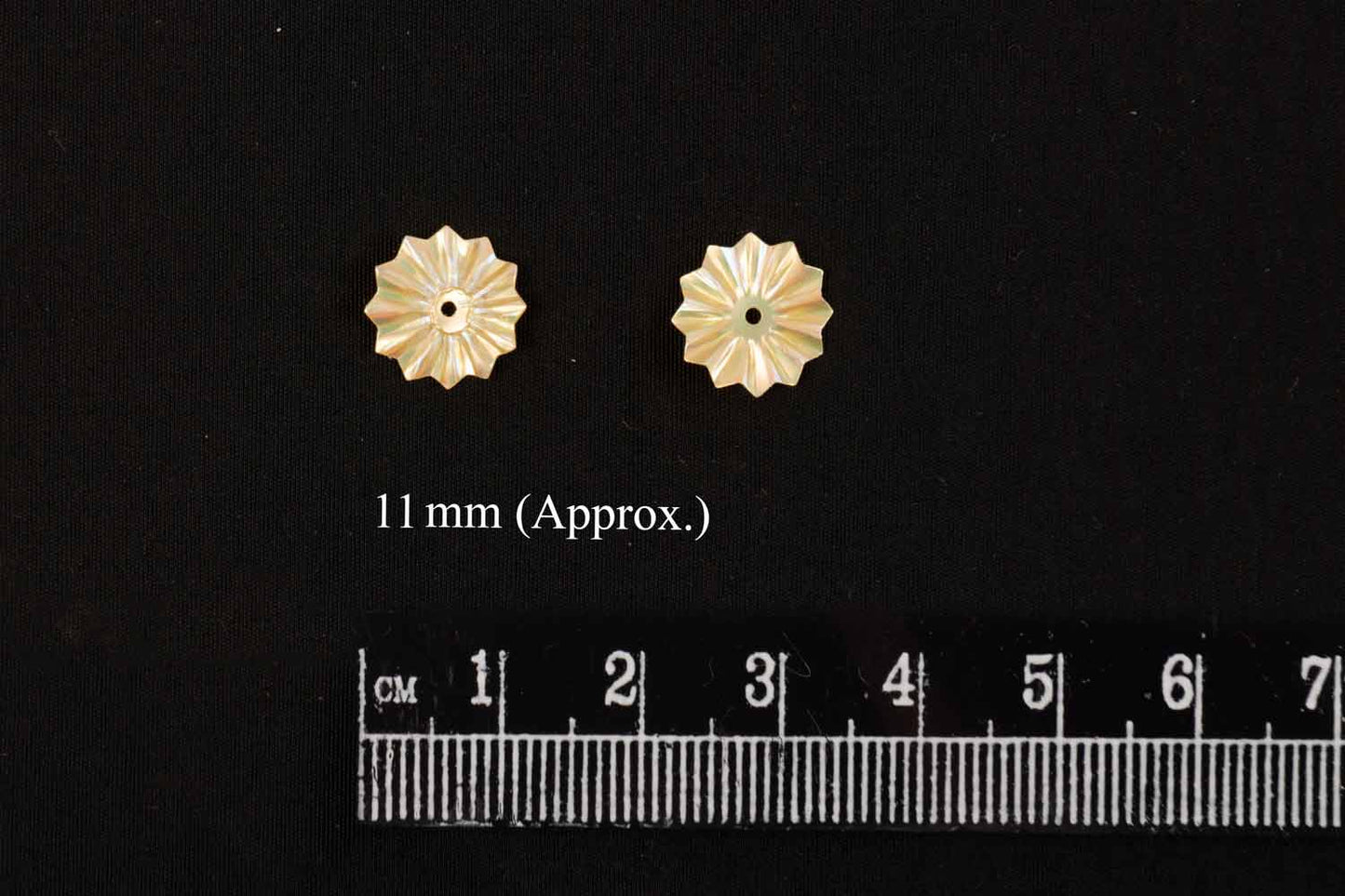 Mohan Shoppe Beige Flower Shape Plastic Sequins for Suits, Dresses, Sarees, Craft Material, Decoration etc. (Package of 50 Grams)