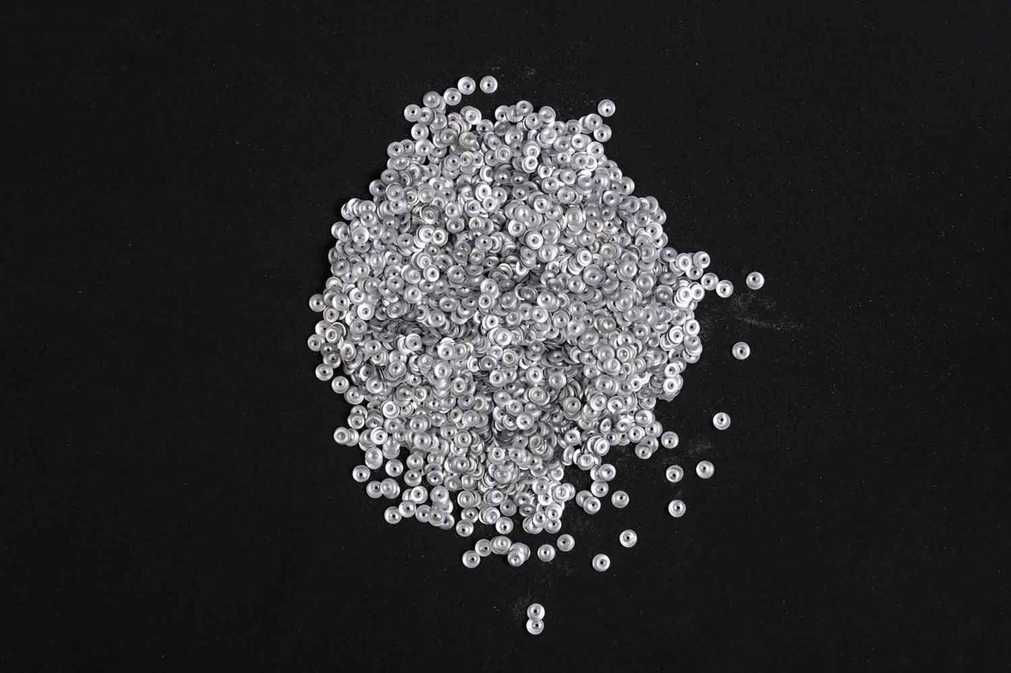 Mohan Shoppe Matte Grey Round Plastic Sequins for Suits, Dresses, Sarees, Craft Material, Decoration etc. (Package of 50 Grams)