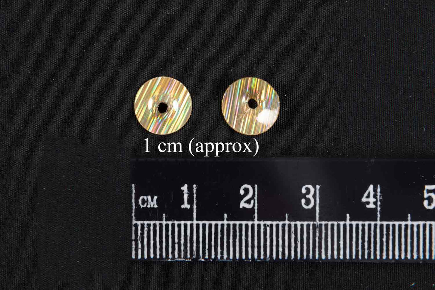 Mohan Shoppe Gold Round Plastic Sequins for Suits, Dresses, Sarees, Craft Material, Decoration etc. (Package of 50 Grams)