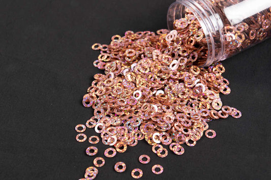 Mohan Shoppe Mauve Plastic Sequins for Suits, Dresses, Sarees, Craft Material, Decoration etc. (Package of 50 Grams)