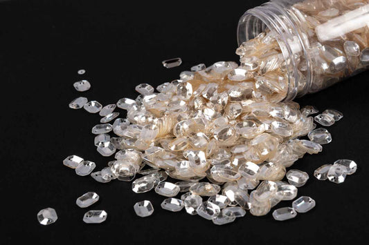 Mohan Shoppe Clear/Transparent Plastic Sequins for Suits, Dresses, Sarees, Craft Material, Decoration etc. (Package of 50 Grams)