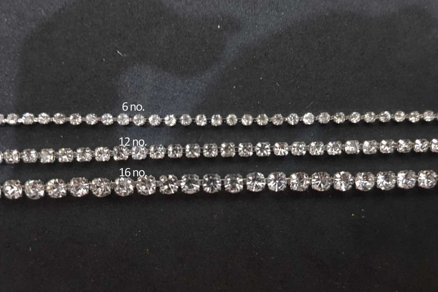 Mohan Shoppe Silver color Stone Chain Cup Chain Rhinestone Chain for Jewlery Making etc. Pack of 5 Meters