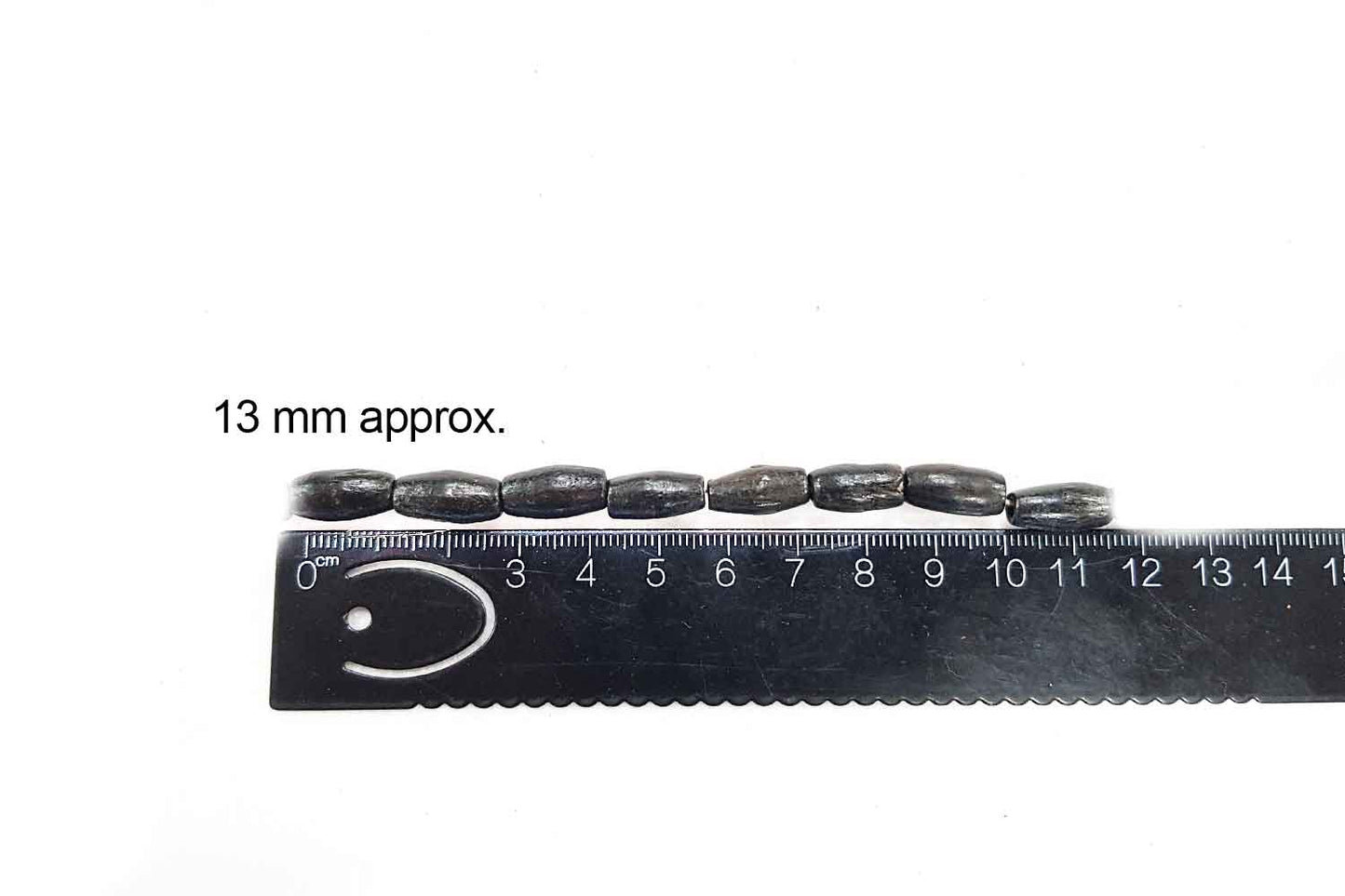 Black Color Oval Shape Wooden Beads Package of 5 Strings (1 String=95 Beads Approx.)