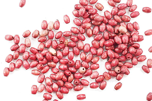 Onion Color Oval Shape Wooden Beads Package of 100 Grams