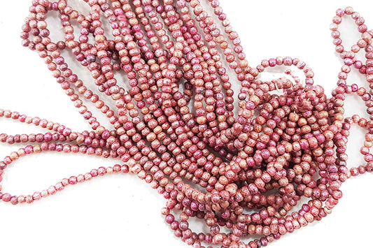 Onion Color Round Shape Wooden Beads Package of 10 Strings (1 String=150 Beads Approx.)