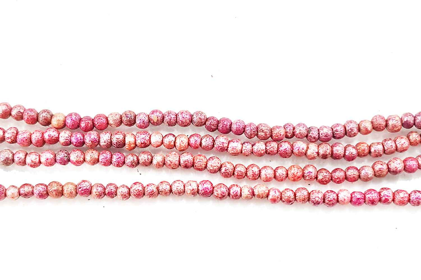 Onion Color Round Shape Wooden Beads Package of 10 Strings (1 String=150 Beads Approx.)