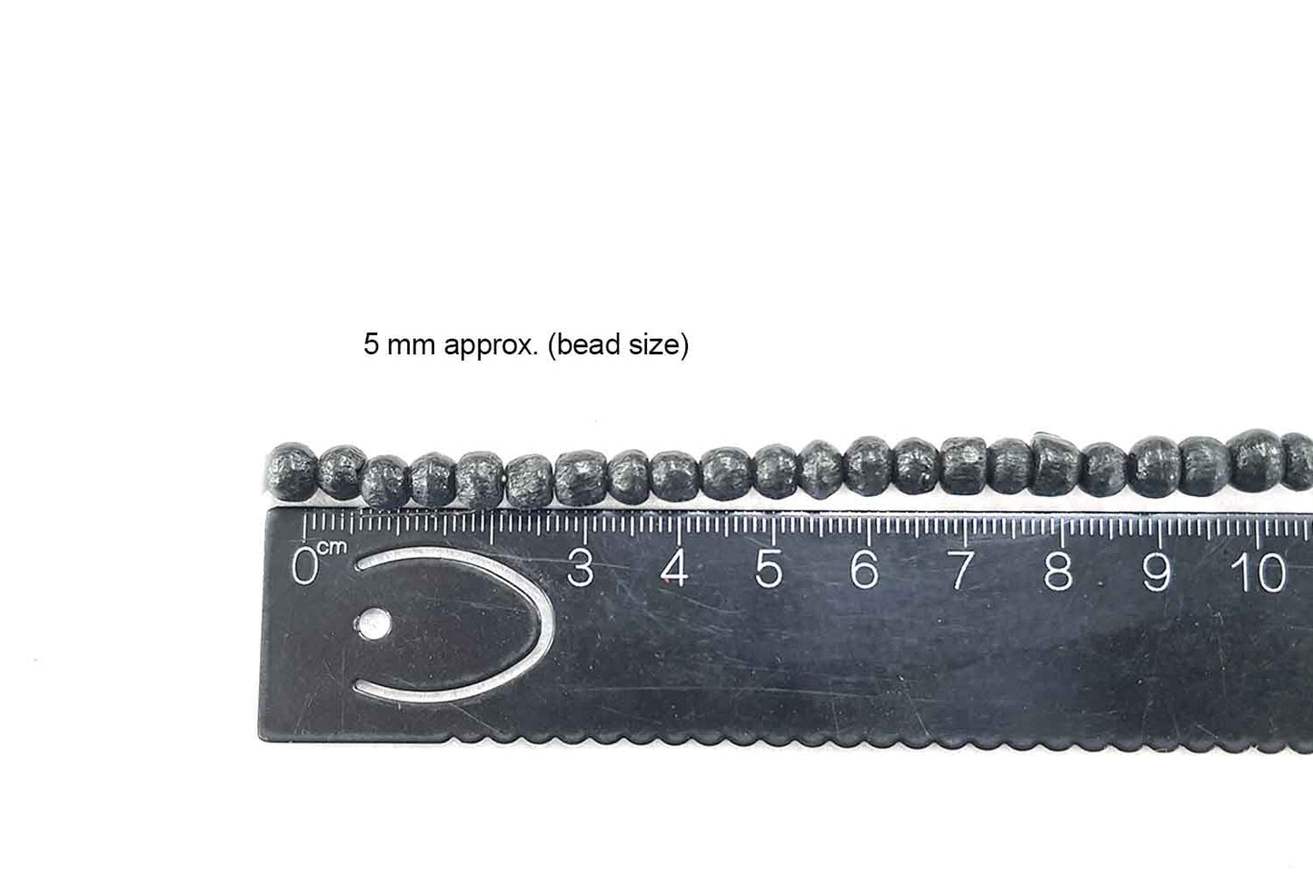 Black Round Shape Wooden Beads Package of 10 Strings (1 String=150 Beads Approx.)