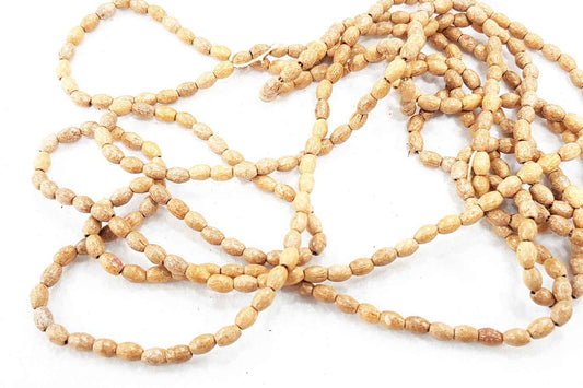 Light Camel Color Oval Shape Wooden Beads Package of 10 Strings (1 String=85 Beads Approx.)