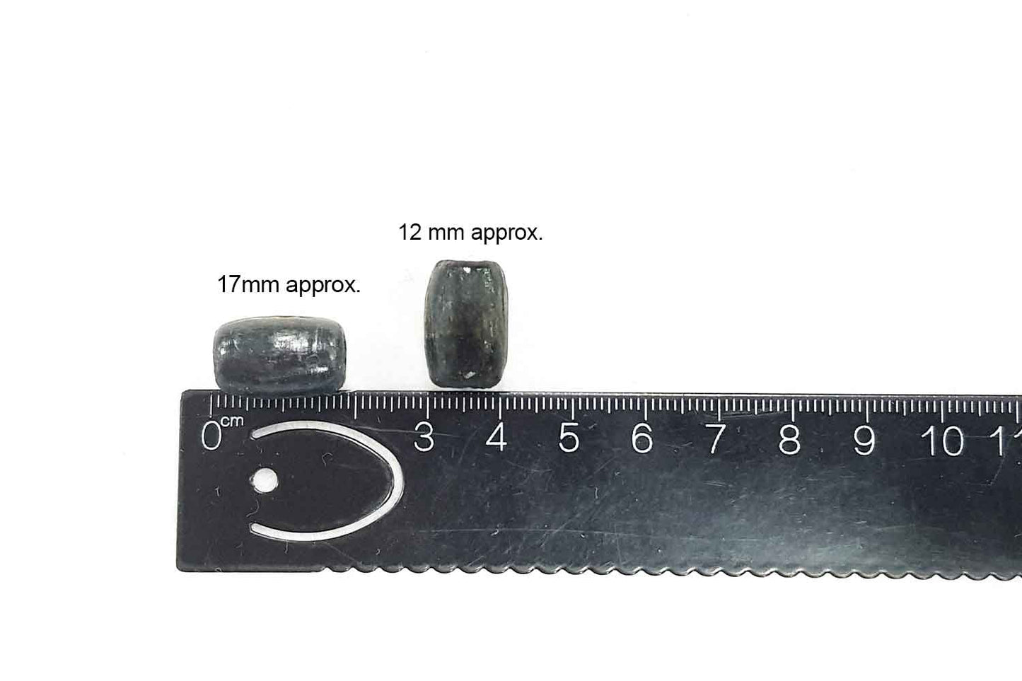 Black Color Oval Shape Wooden Beads Package of 100 gm