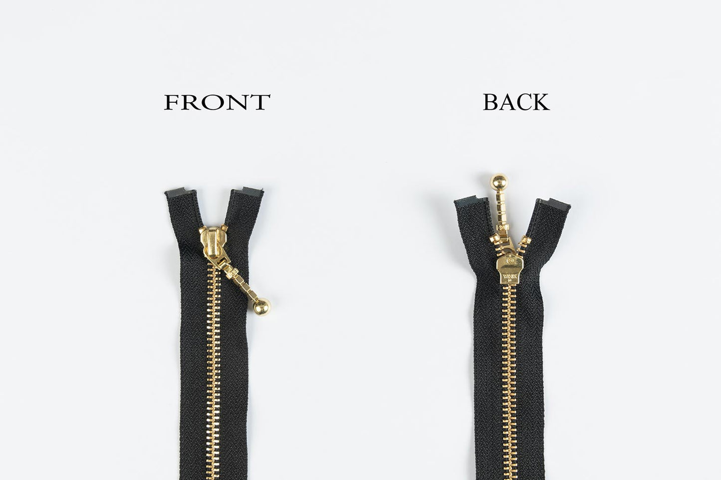 Black Color Ykk 30 inches Metal Zip with golden chain