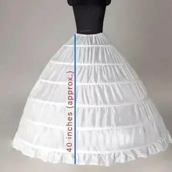Mohan Shoppe Crinoline Underskirt Crinoline Petticoat Ball Gown Skirt Slips for Lehenga, Sarees, Gowns, Wedding Dress, Skirts etc. (Free Size) (6 Hoop)