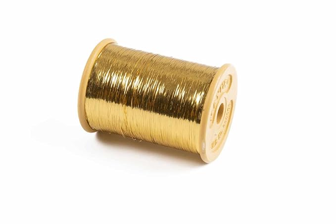 Mohan Shoppe Flat Badla (Metallic Yarn) Thread for Embroidery Work, Beading, Jewlery Making and Crafts, 1 Roll