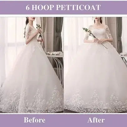 Mohan Shoppe Crinoline Underskirt Crinoline Petticoat Ball Gown Skirt Slips for Lehenga, Sarees, Gowns, Wedding Dress, Skirts etc. (Free Size) (6 Hoop)
