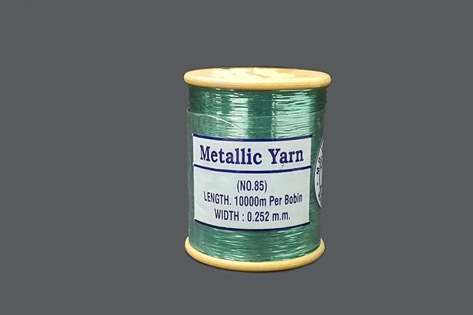 Mohan Shoppe Flat Badla (Metallic Yarn) Thread for Embroidery Work, Beading, Jewlery Making and Crafts, 1 Roll