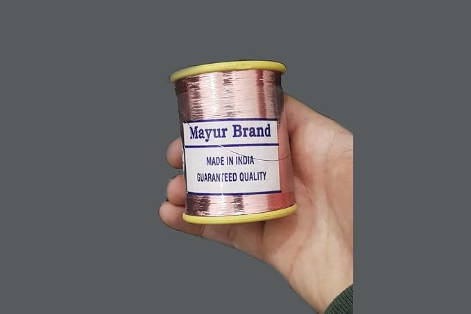 Mohan Shoppe Flat Badla (Metallic Yarn) Thread for Embroidery Work, Beading, Jewlery Making and Crafts, 1 Roll
