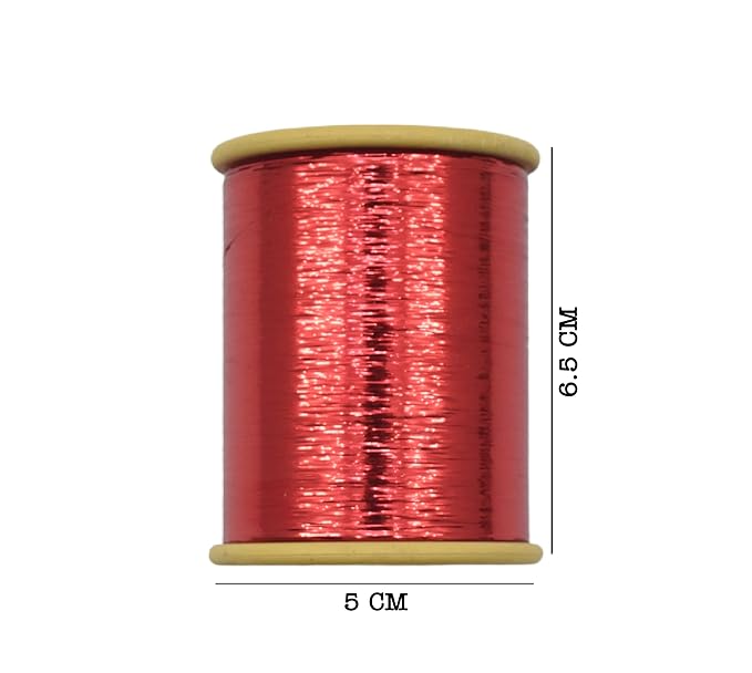 Mohan Shoppe Flat Badla (Metallic Yarn) Thread for Embroidery Work, Beading, Jewlery Making and Crafts, 1 Roll