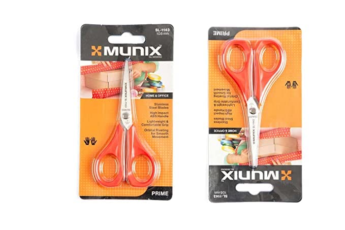 Mohan Shoppe MUNIX Small Plastic Tailor Shears Embroidery Scissors Small Scissors Thread Scissors Plastic Plus Long Handle Elbow Pointed Scissors Pack Of 5 Pieces