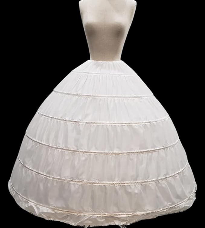 Mohan Shoppe Crinoline Underskirt Crinoline Petticoat Ball Gown Skirt Slips for Lehenga, Sarees, Gowns, Wedding Dress, Skirts etc. (Free Size) (6 Hoop)